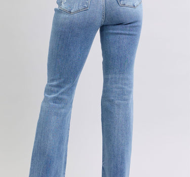Judy Blue Raw Hem High Rise Bootcut Jeans