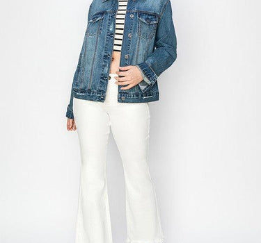 RISEN Distressed Button Up Jacket