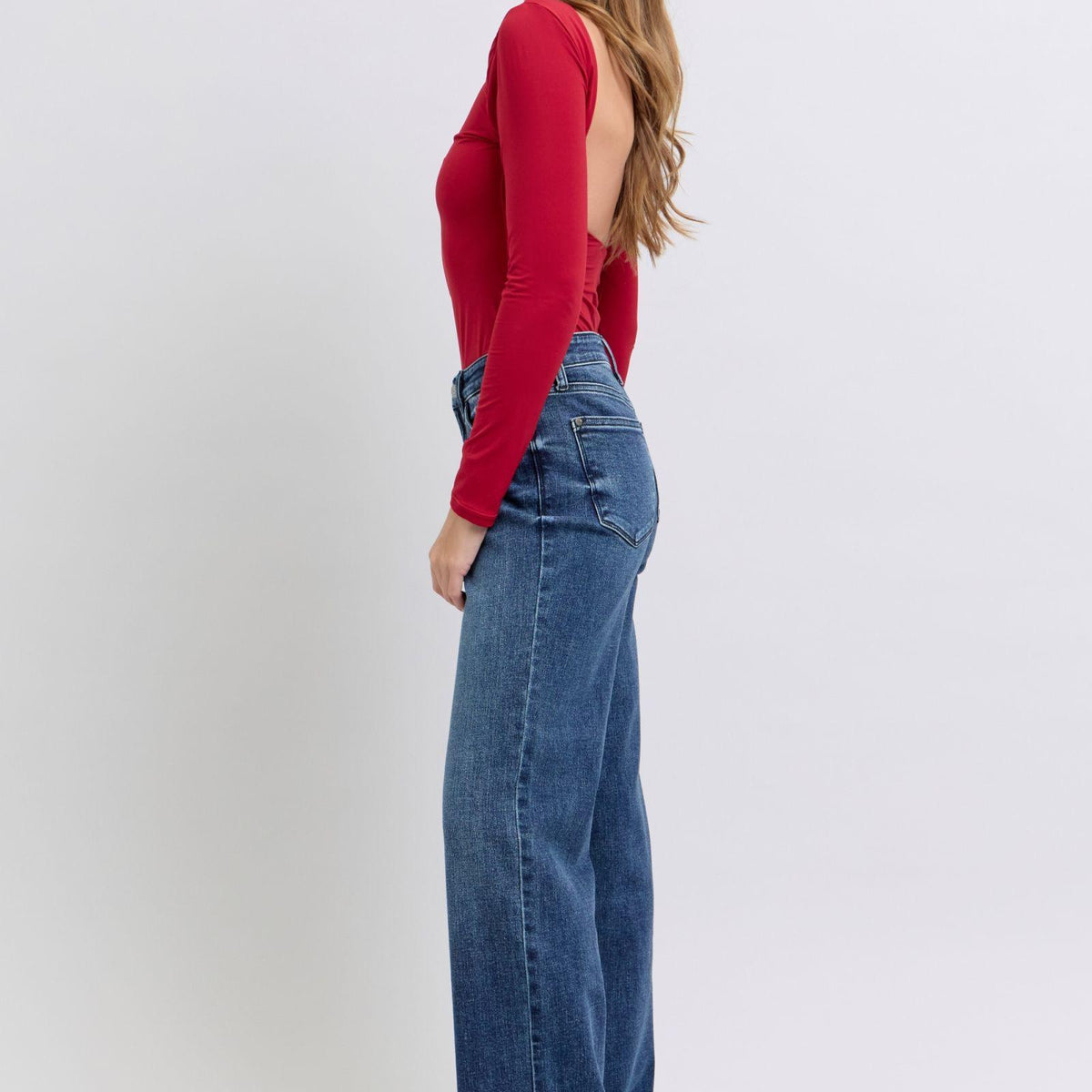 Judy Blue Raw Hem Mid Rise Jeans - Three Mad Hatters Mercantile 