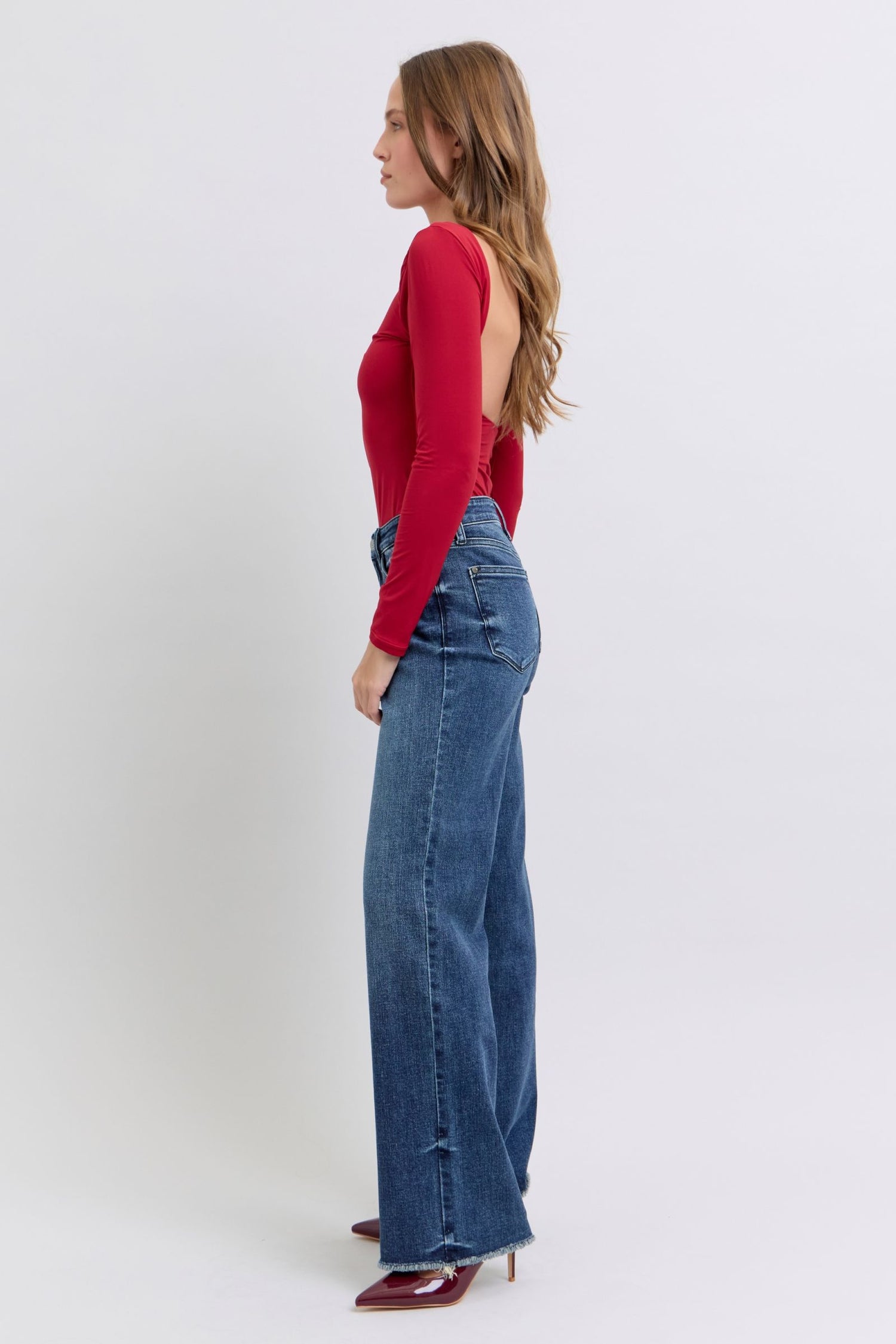 Judy Blue Raw Hem Mid Rise Jeans Womens Jeans