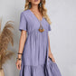 Full Size V-Neck Short Sleeve Dress    