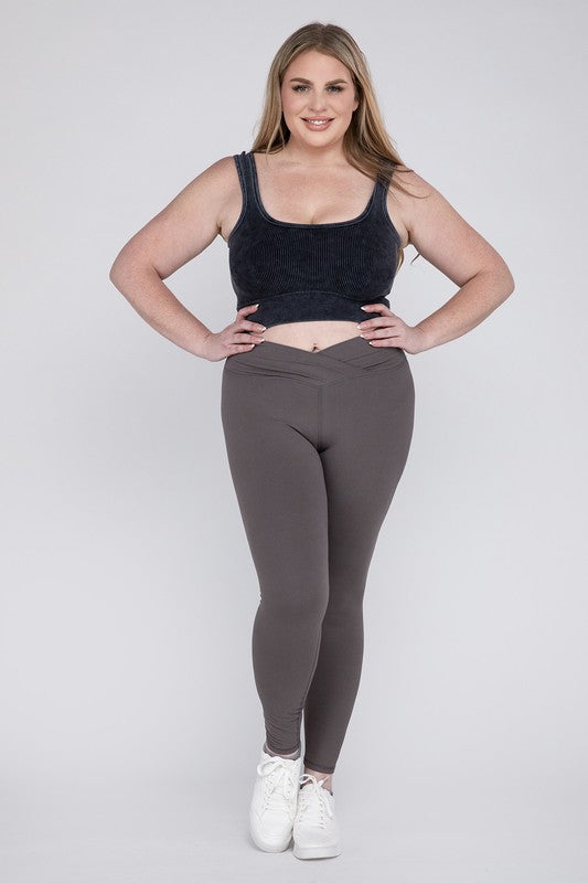 Plus V Waist Full Length Leggings    