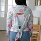 Thinking On It Open Back Floral Top Womens Tops   