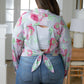 Thinking On It Open Back Floral Top Womens Tops   