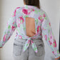 Thinking On It Open Back Floral Top Womens Tops   