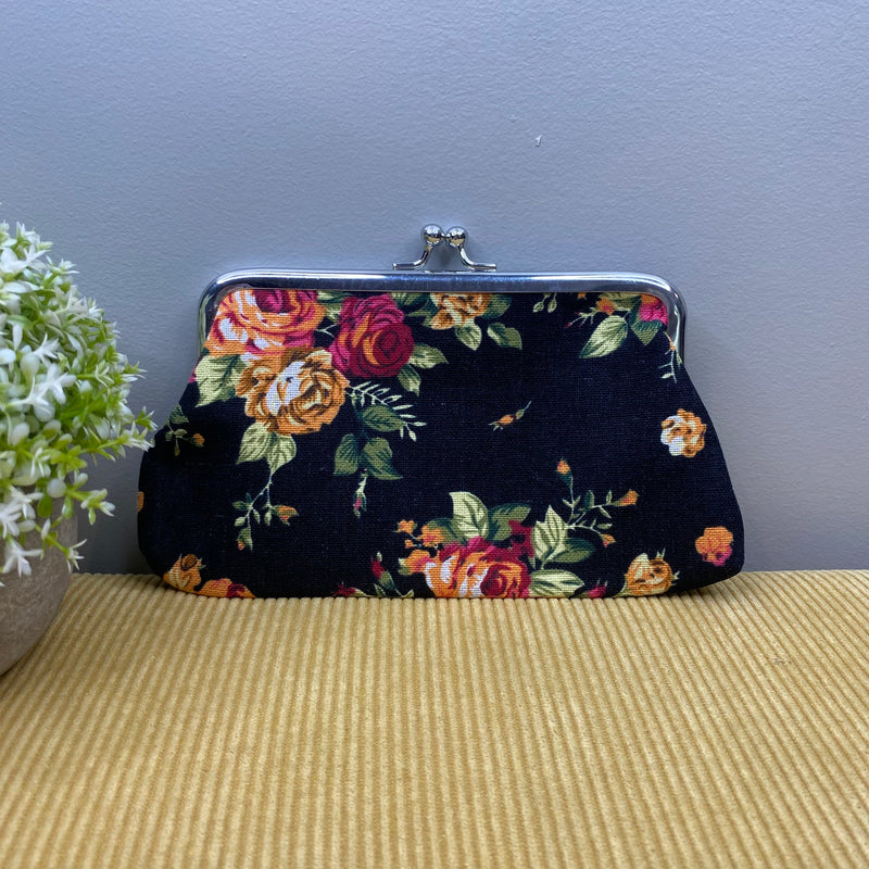 Floral Clamshell Coin Purse Wallet    