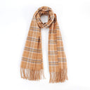 Cozy Chic: Two-Tone Plaid Fringe Scarf