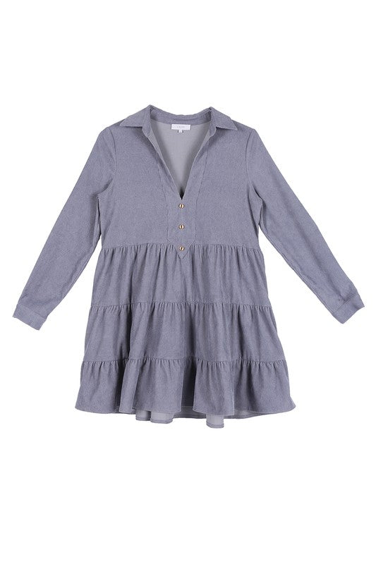 Corduroy tiered dress Womens Corduroy Dress   