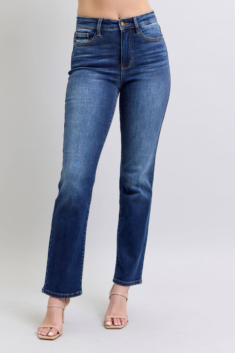 Judy Blue Washed Straight Leg Jeans with Pockets Womens Jeans Dark 0(24)