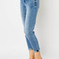 Judy Blue Cuffed Hem Slim Jeans Womens Cropped Jeans   