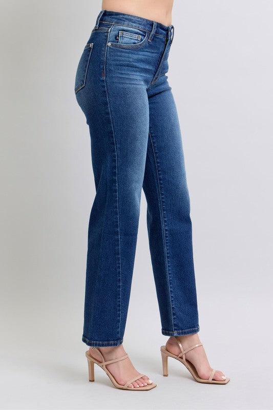 Judy Blue Side Seam Detail Straight Jeans with Pockets Womens Jeans