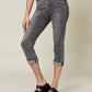 Judy Blue Button Fly High Waist Cuffed Capris Womens Skinny Jean   