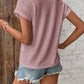 Eyelet V-Neck Short Sleeve Blouse Womens Blouse   