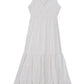 Embroidered Tiered Dress In White Midi dress   