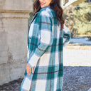 Double Take Plaid Button Up Lapel Collar Coat