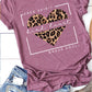 Free Spirit Leopard Heart Graphic Tee PLUS  Heather Plum XXL 