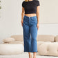 RFM Crop Chloe Tummy Control High Waist Raw Hem Jeans Denim   