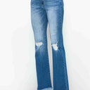 Bytos Raw Hem Distressed High Rise Bootcut Jeans