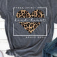 Free Spirit Leopard Heart Graphic Tee PLUS  Heather Charcoal XXL 