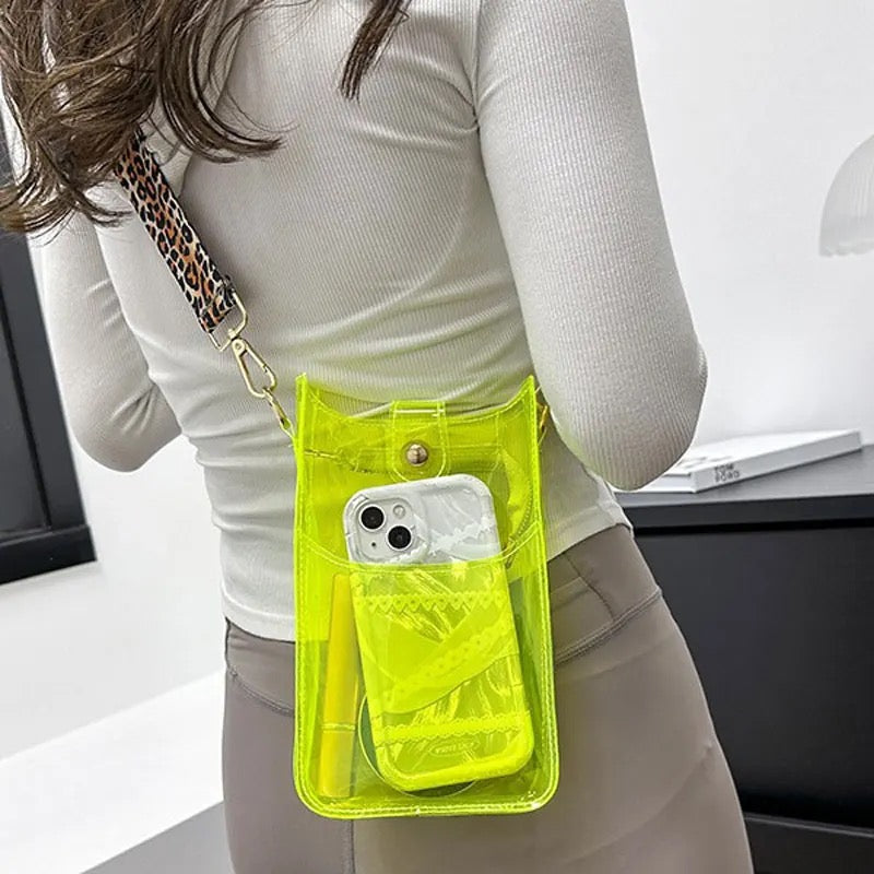 The Ava Colorful Clear Crossbody Phone Bag    