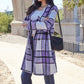 Double Take Plaid Button Up Lapel Collar Coat