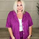 French Terry Button Down Top in Two Colors