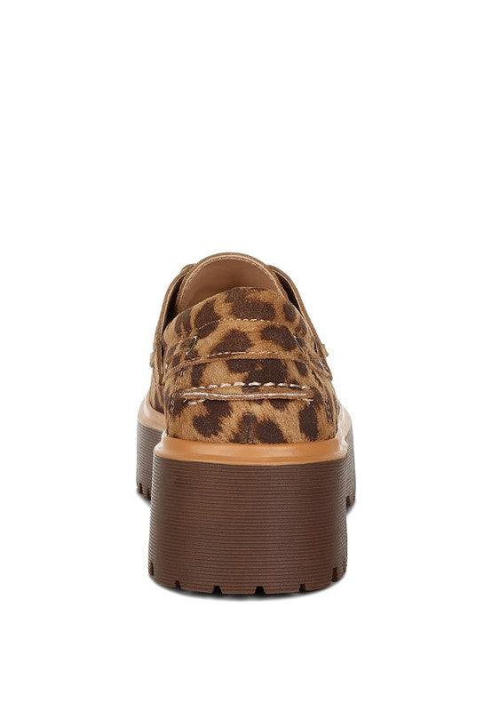 Onglur Leopard Print Suede Oxford Loafers - Three Mad Hatters Mercantile 