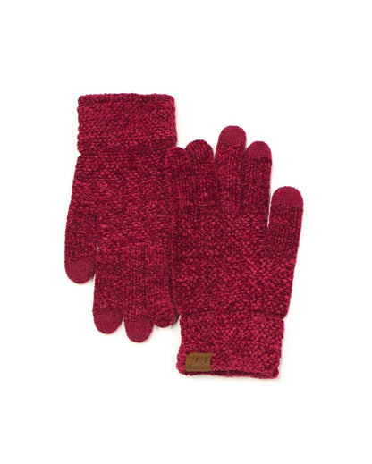 CC Chenille Touch Gloves Gloves Burgundy OneSize 