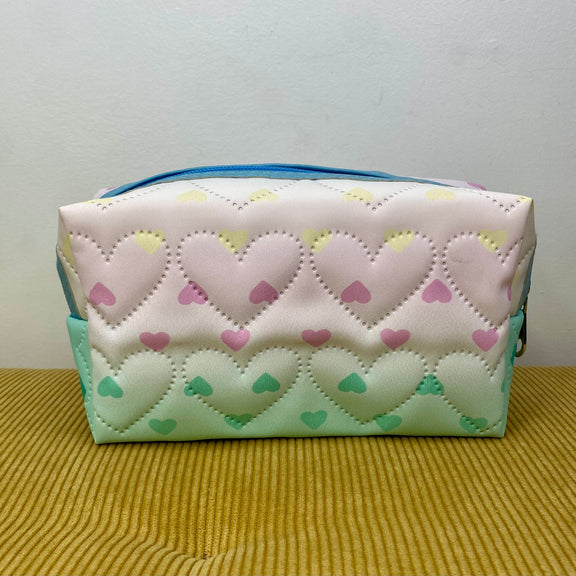 Stand Up Rectangle Zip Bag - Hearts    