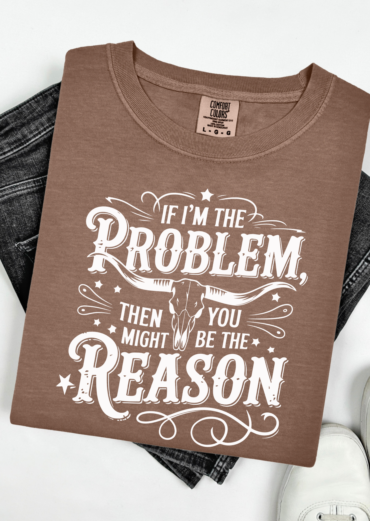 The Problem and the Reason Graphic Tee graphic tee Shirt Small Espresso