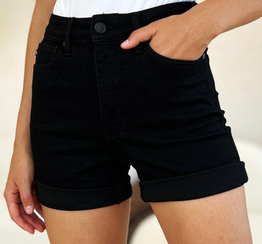 Judy Blue Full Size High Waist Tummy Control Cuffed Denim Shorts