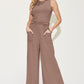 Basic Bae Full Size Ribbed Tank and Wide Leg Pants Set Womens Pant Set   