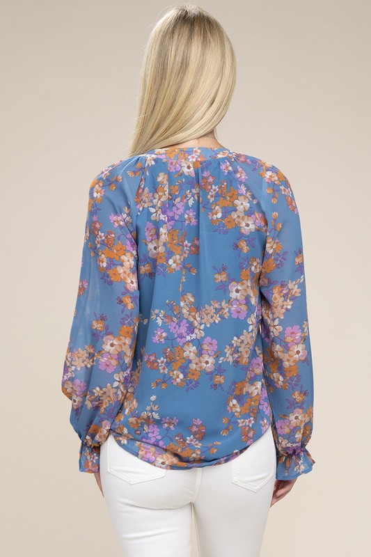 Floral chiffon blouse Womens Blouse   