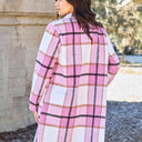 Double Take Plaid Button Up Lapel Collar Coat