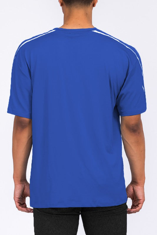 ROUND NECK TAPE STRIPE TSHIRT Mens T-shirt ROYAL S 