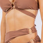 TWO PIECE WRAPPING WITH MULTI O RING BIKINI  Coffee S 