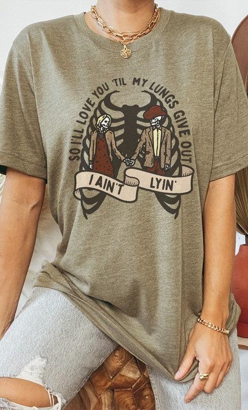 Love You Til My Lungs Give Out Graphic Tee - Three Mad Hatters Mercantile 