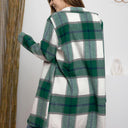 Double Take Plaid Button Up Lapel Collar Coat