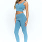 Zip Up Crop Sports Tank Top Set Activewear Set   