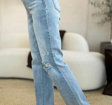 Judy Blue Full Size High Waist Distressed Straight Jeans