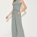 Basic Bae Ribbed Tank and Wide Leg Pants Set
