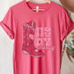 Howdy Honey XOXO Boots Valentines Graphic Tee Womens Graphic T-shirt Heather Berry S 