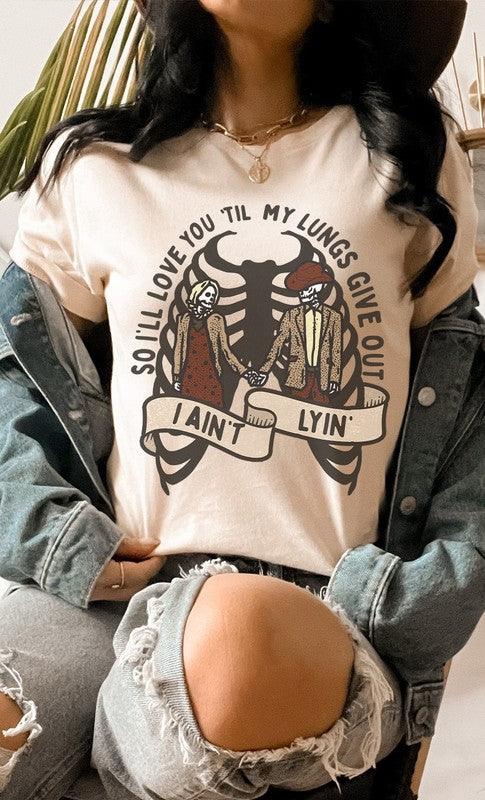 Love You Til My Lungs Give Out Graphic Tee - Three Mad Hatters Mercantile 