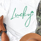 Retro Lucky Graphic Tee Womens Graphic T-shirt White S 