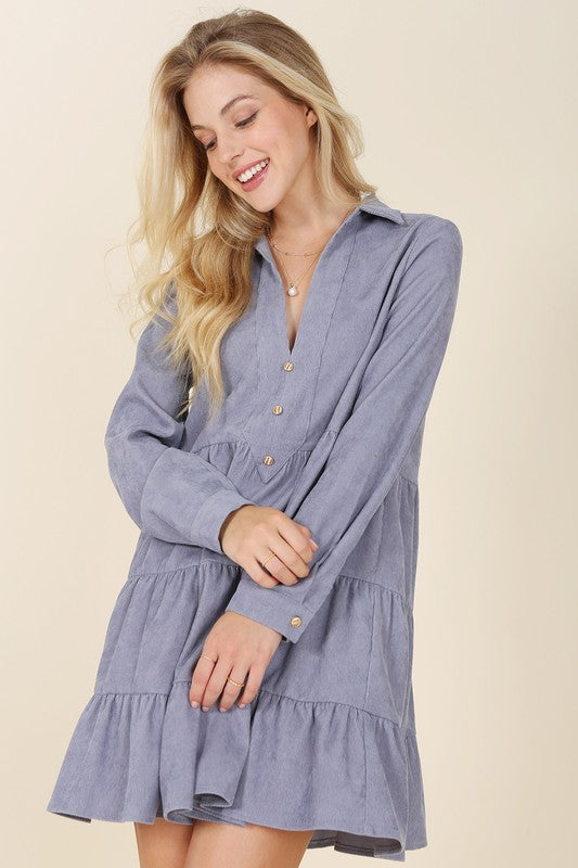 Corduroy tiered dress Womens Corduroy Dress   