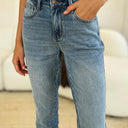Judy Blue Mid Rise Rigid Magic Release Hem Jeans