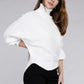 Viscose Dolman Sleeve Turtleneck Sweater Long Sleeve Blouse   