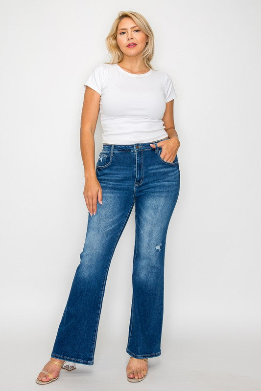 Bytos High Rise Bootcut Jeans with Pockets Womens Jeans