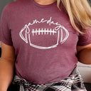 Cursive Football Game Day Graphic Tee