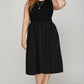 She + Sky Full Size Sleeveless Poplin Woven Midi Dress with Pockets Plus Size Womens Midi Dress